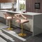 Set of 2 Bar Chairs with Footrest and 2-Layer Electroplated Metal Base